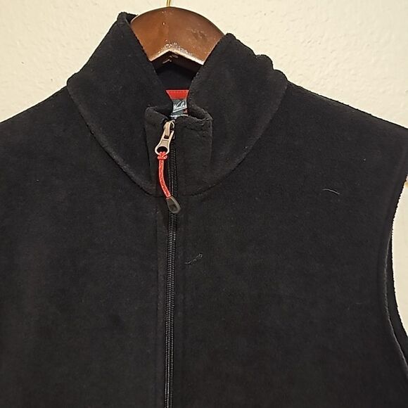 MENS Woolrich Vintage Black Sleeveless Mock Neck Fleece Cozy Zip Up Vest s - Picture 2 of 11